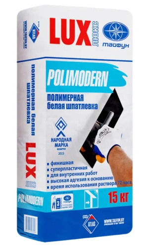 Шпатлевка полимерная белая LUX POLIMODERN. 15 кг. РБ. Шпатлевка полимерная белая LUX POLIMODERN. 15 кг. РБ.