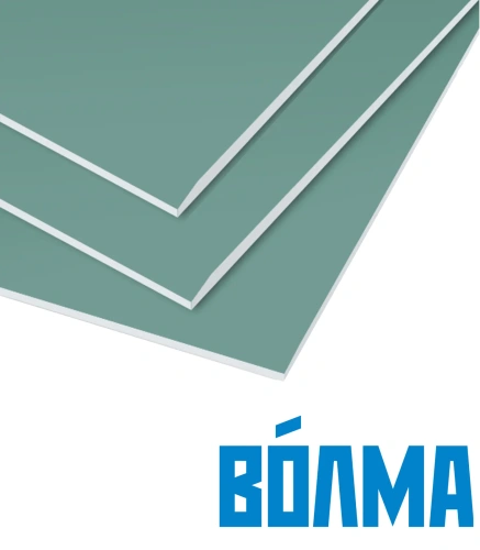 Гипсокартон ВОЛМА влагостойкий 12,5х1200х2500 мм. РФ. Гипсокартон ВОЛМА влагостойкий 12,5х1200х2500 мм. РФ.