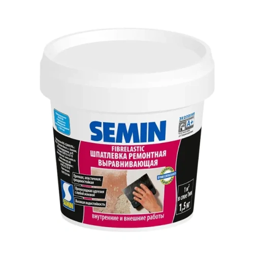 Шпатлевка эластичная SEMIN FIBRELASTIC. 1,5 кг. Франция. Шпатлевка эластичная SEMIN FIBRELASTIC. 1,5 кг. Франция.