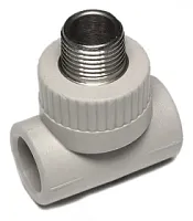 Тройник Wavin с металлической наружной резьбой 25х1/2"х25. Чехия.