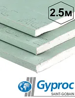 Гипсокартон Gyproc Аква Оптима влагостойкий 12,5х1200х2500 мм. РФ.