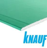 Гипсокартон KNAUF влагостойкий 9,5х1200х2500 мм. РБ
